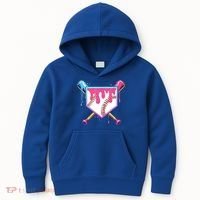 Baseball Base Drip Ice Cream Sports Fan Kids Hoodie thumb 0