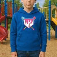 Baseball Base Drip Ice Cream Sports Fan Kids Hoodie thumb 2