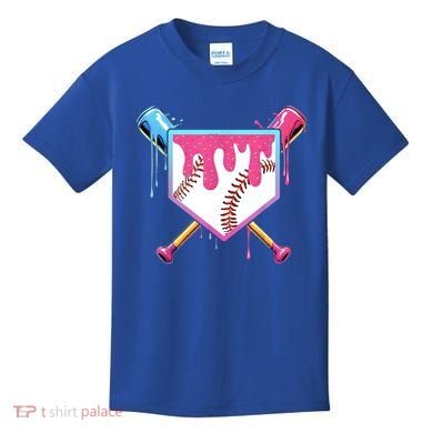 Baseball Base Drip Ice Cream Sports Fan Kids T-Shirt