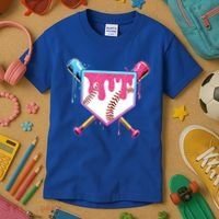 Baseball Base Drip Ice Cream Sports Fan Kids T-Shirt thumb 3