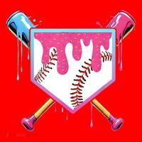 Baseball Base Drip Ice Cream Sports Fan Santa Hat thumb 1
