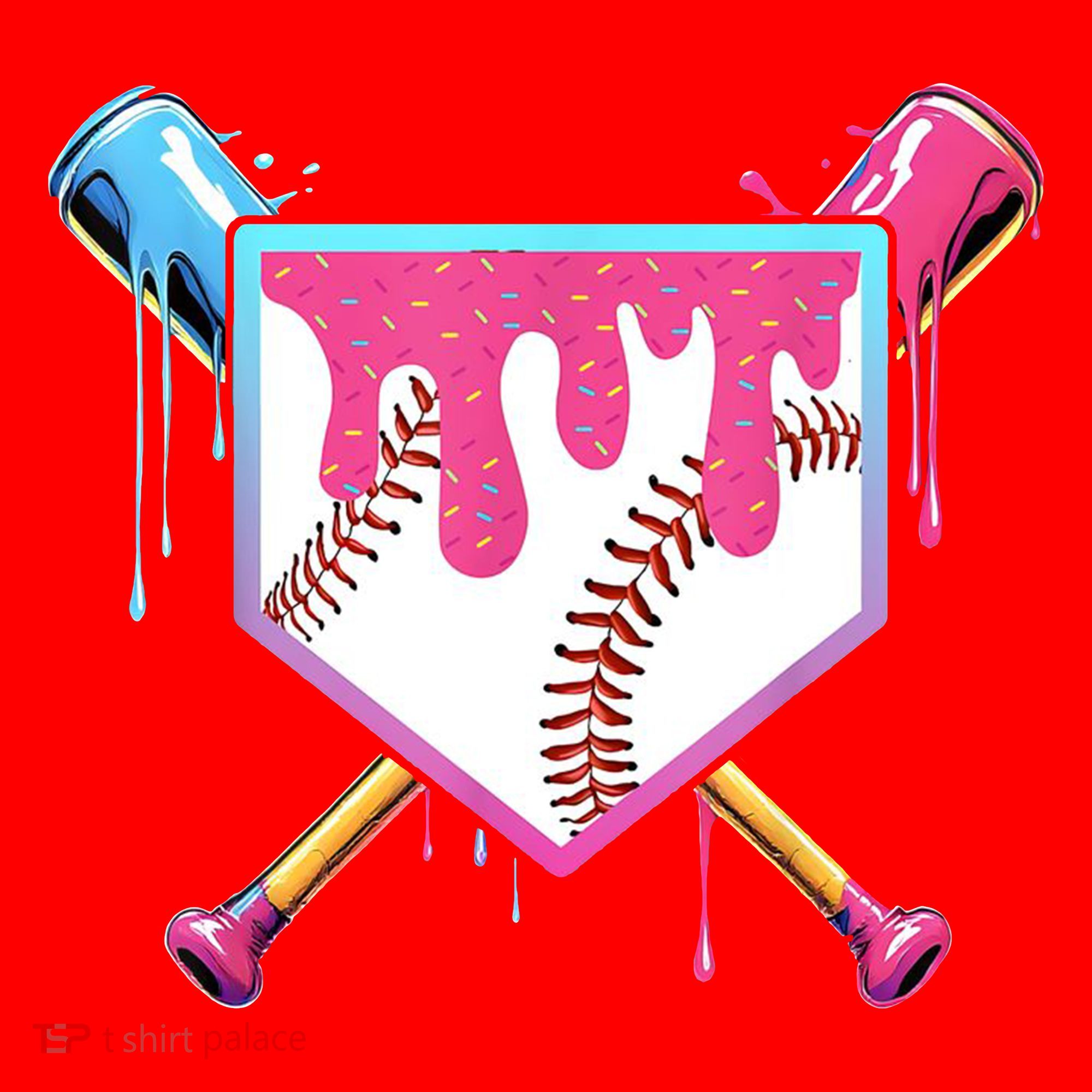 Baseball Base Drip Ice Cream Sports Fan Santa Hat