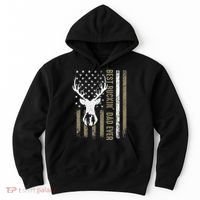 Best Buckin Dad Ever Deer Hunting Fathers Day American Flag Hoodie thumb 0