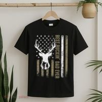Best Buckin Dad Ever Deer Hunting Fathers Day American Flag T-Shirt thumb 2