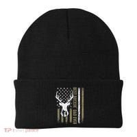 Best Buckin Dad Ever Deer Hunting Fathers Day American Flag Beanie thumb 0