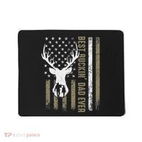 Best Buckin Dad Ever Deer Hunting Fathers Day American Flag Mousepad thumb 0