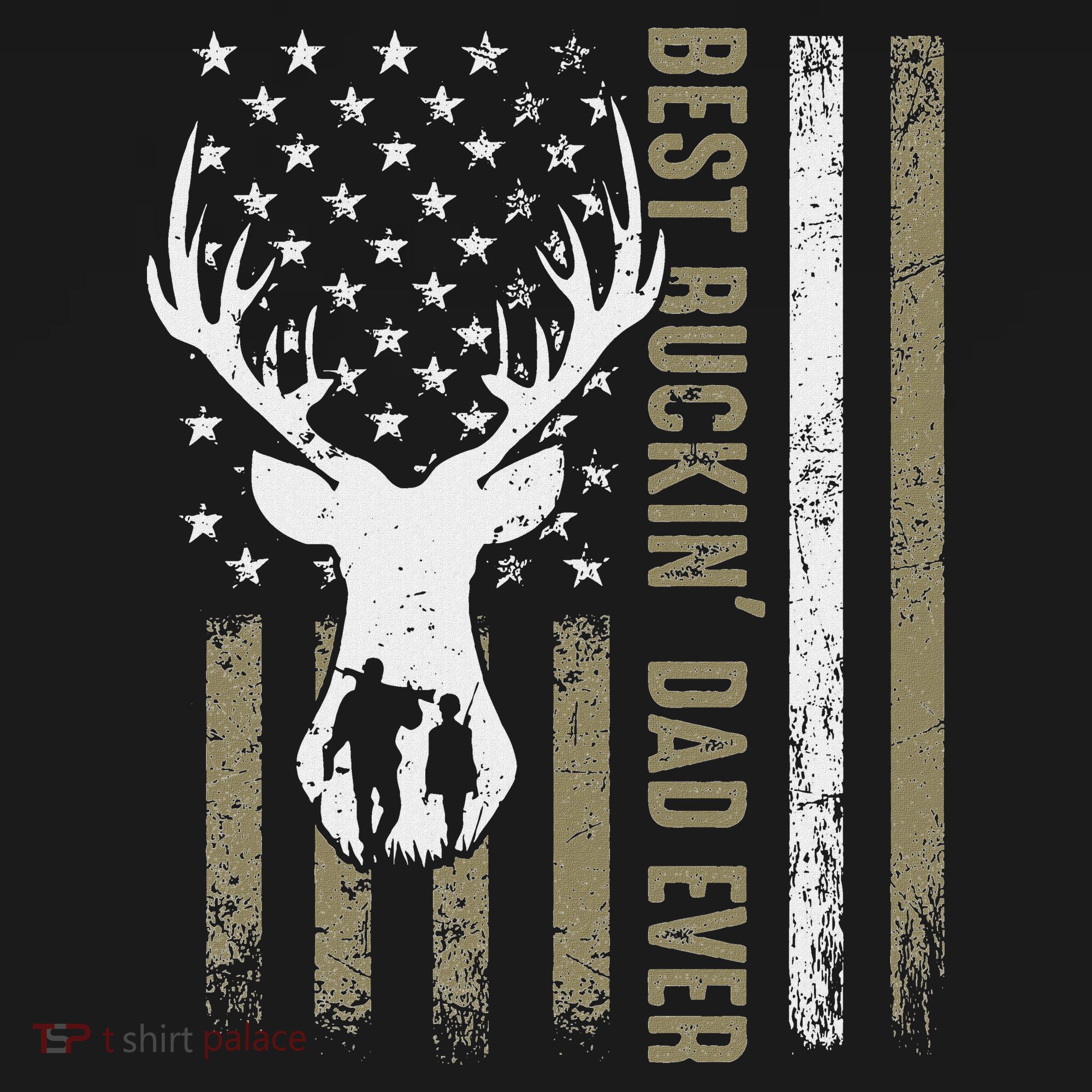 Best Buckin Dad Ever Deer Hunting Fathers Day American Flag Mousepad