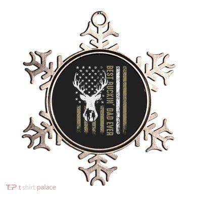 Best Buckin Dad Ever Deer Hunting Fathers Day American Flag Ornament