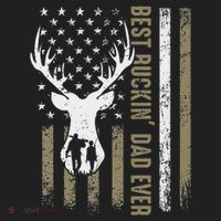 Best Buckin Dad Ever Deer Hunting Fathers Day American Flag Hat thumb 2