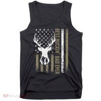 Best Buckin Dad Ever Deer Hunting Fathers Day American Flag Tank Top thumb 0