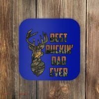 Best Buckin Dad Ever Funny Fathers Day Gift Coaster thumb 0