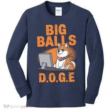 Big Balls D.O.G.E Doge Funny Kids Long Sleeve Shirt