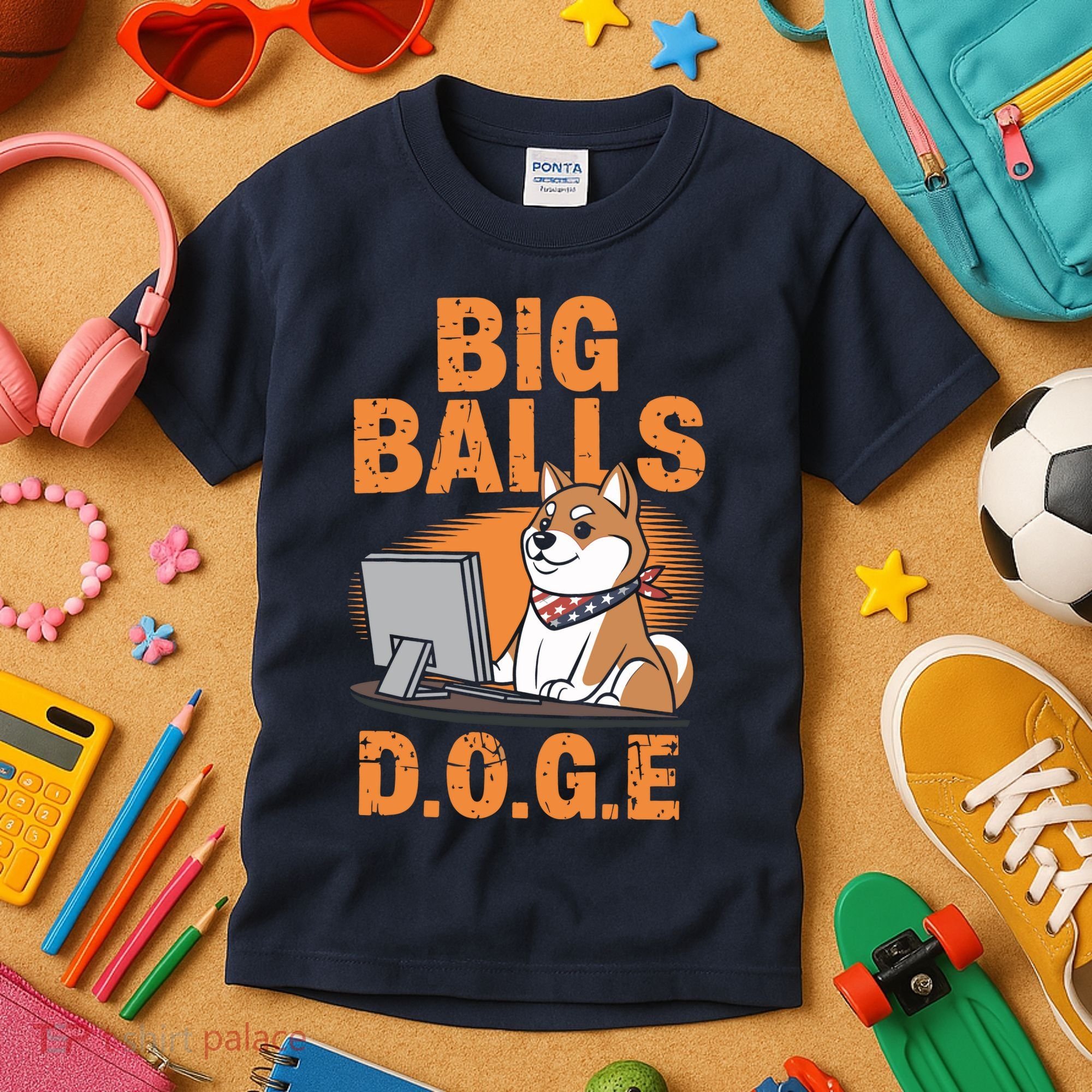 Big Balls D.O.G.E Doge Funny Kids T-Shirt