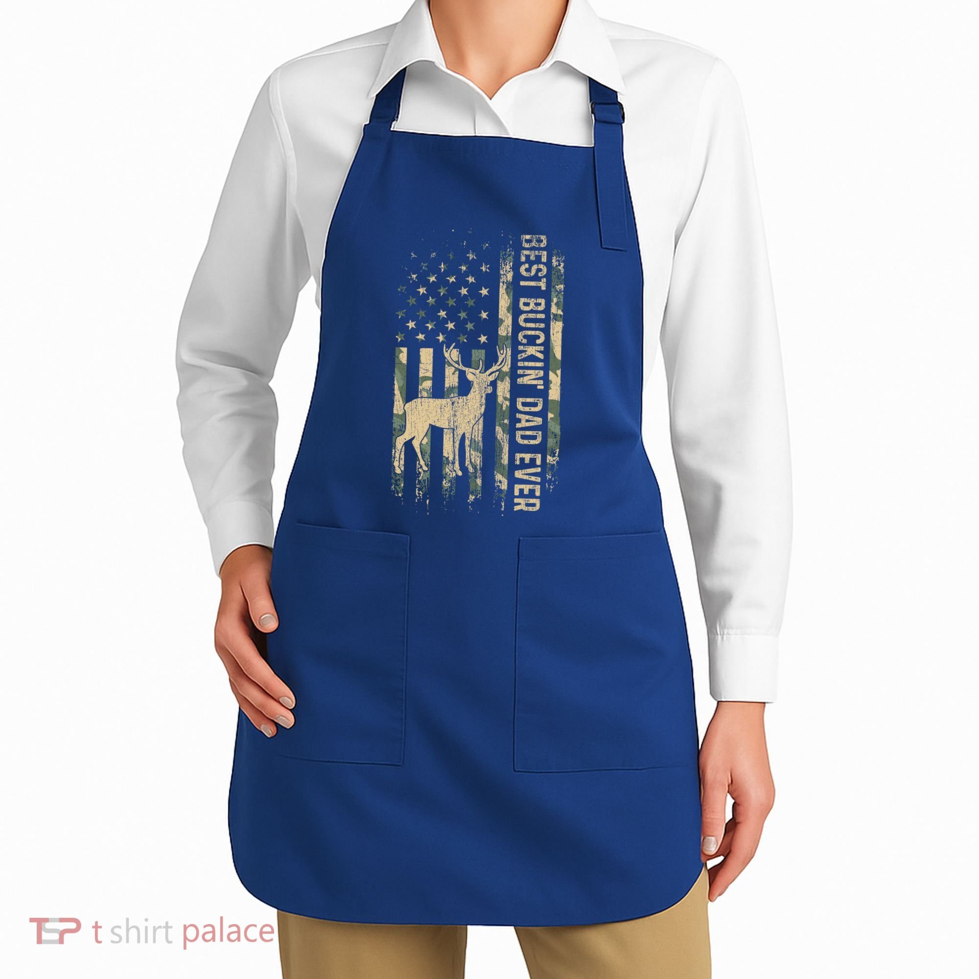 Best Buckin Dad Ever American Flag FatherS Day Cute Gift Apron