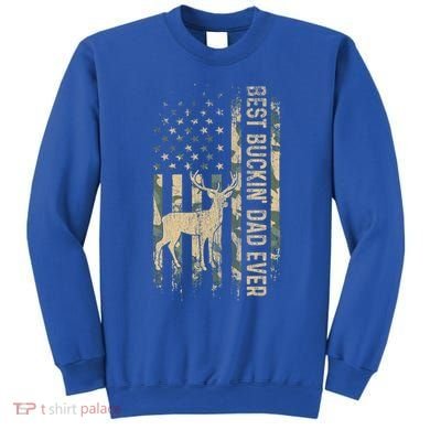Best Buckin Dad Ever American Flag FatherS Day Cute Gift Sweatshirt