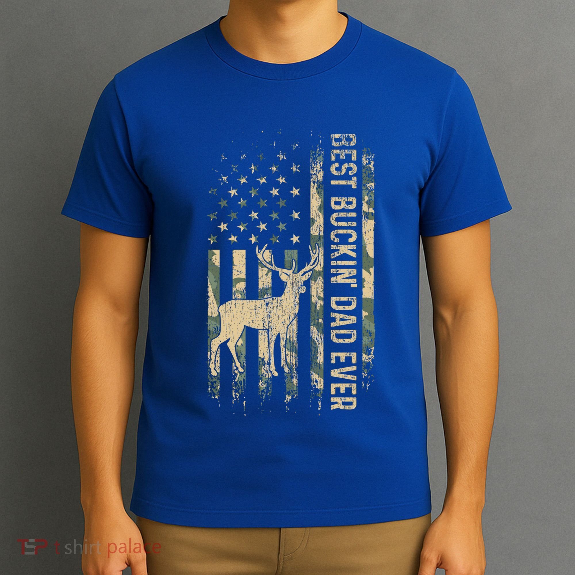 Best Buckin Dad Ever American Flag FatherS Day Cute Gift T-Shirt