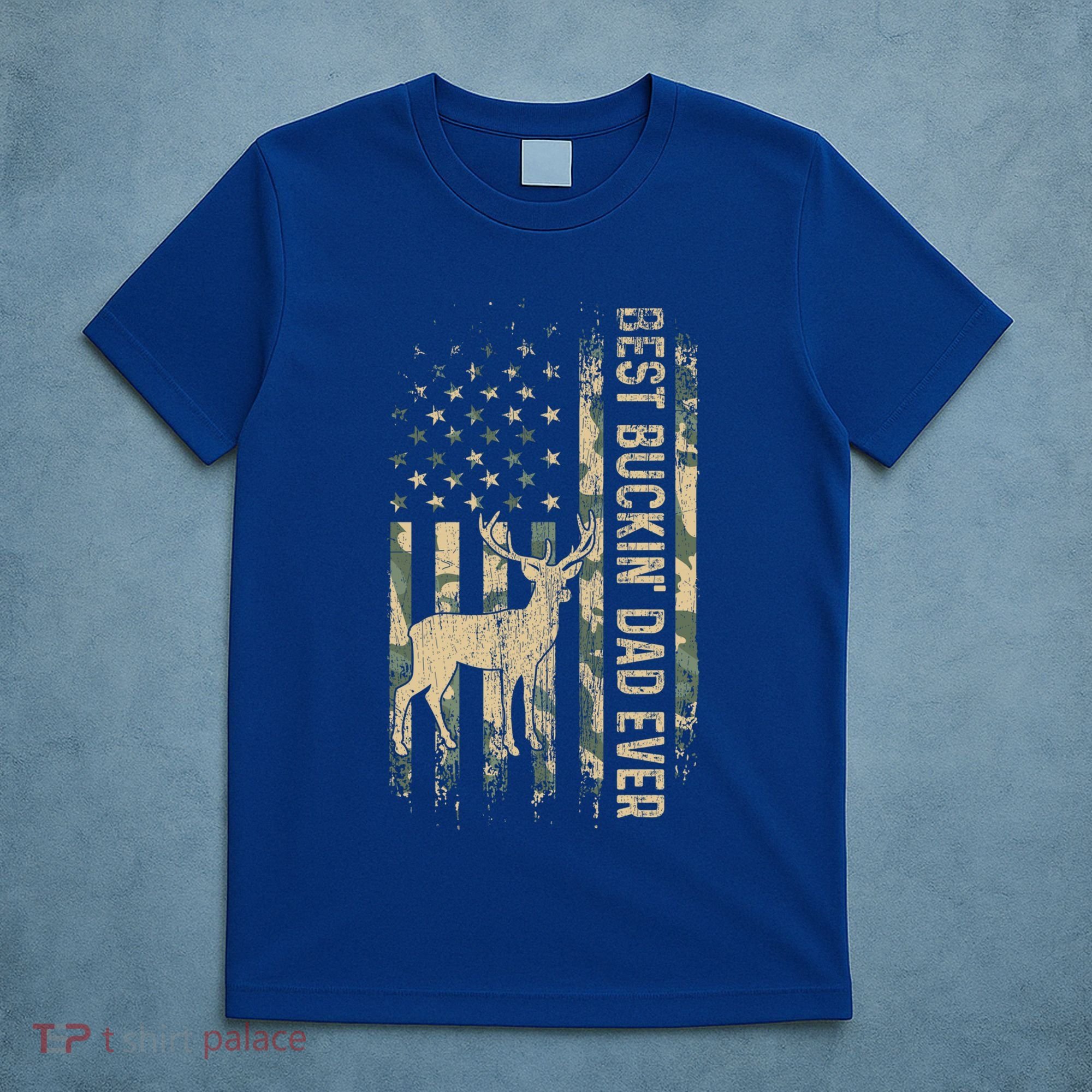 Best Buckin Dad Ever American Flag FatherS Day Cute Gift T-Shirt
