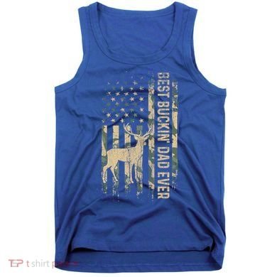 Best Buckin Dad Ever American Flag FatherS Day Cute Gift Tank Top