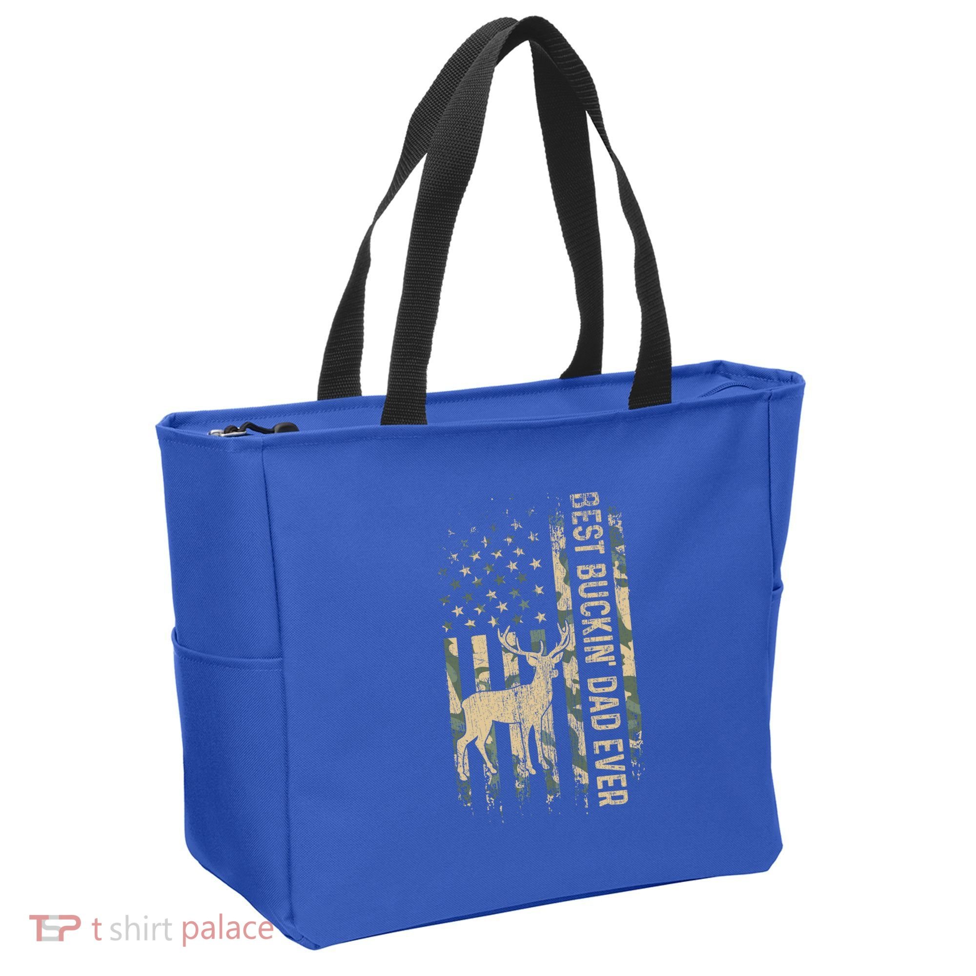 Best Buckin Dad Ever American Flag FatherS Day Cute Gift Tote Bag