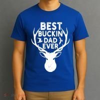 Best Buckin Dad Ever Fathers Day Deer Hunters Hunting Gift T-Shirt thumb 3
