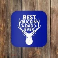 Best Buckin Dad Ever Fathers Day Deer Hunters Hunting Gift Coaster thumb 0