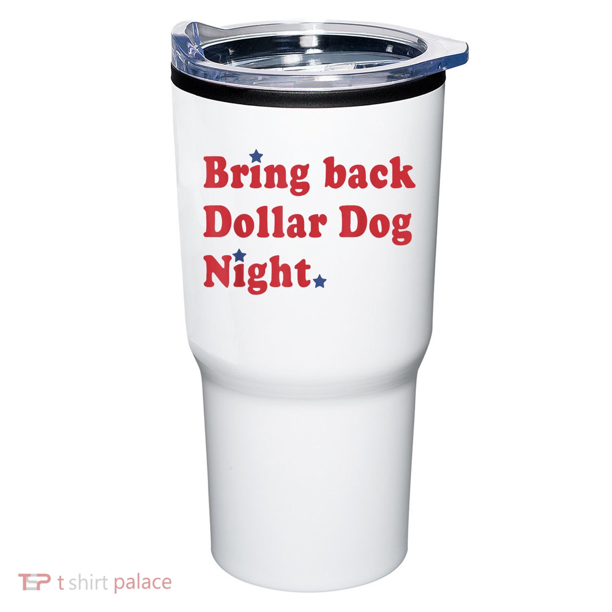 Bring Back Dollar Dog Night Stars Baseball Tumbler
