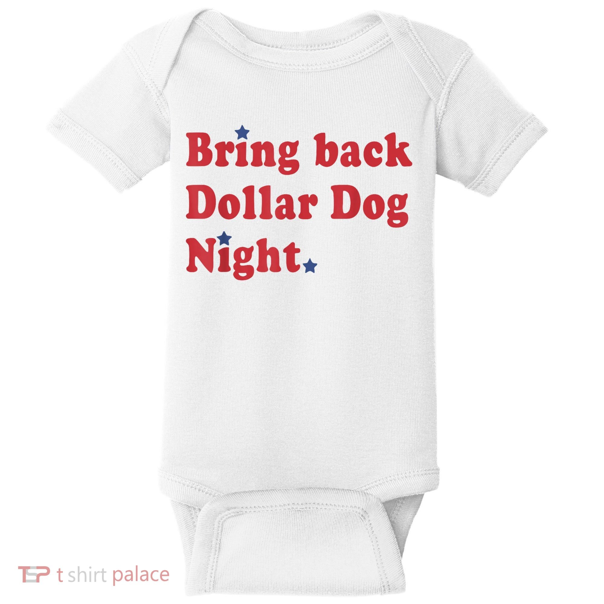 Bring Back Dollar Dog Night Stars Baseball Baby Bodysuit
