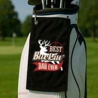 Best Buckin Dad Ever Hunting Gift Fathers Day Gift Idea Gift Golf Towel thumb 2