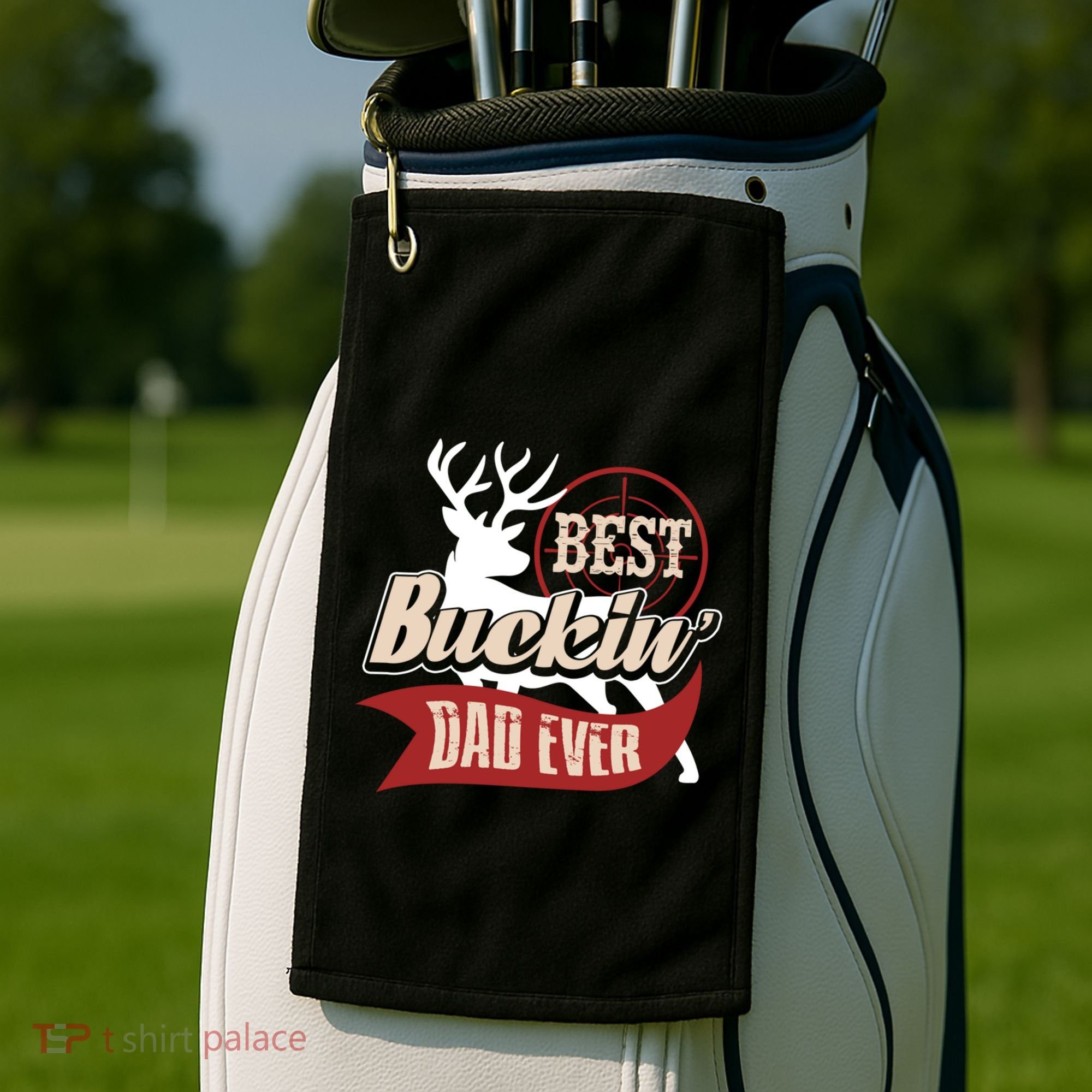 Best Buckin Dad Ever Hunting Gift Fathers Day Gift Idea Gift Golf Towel