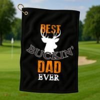 Best Buckin Dad Ever Gift Golf Towel thumb 1