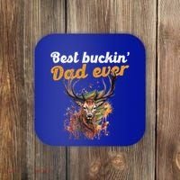 Best Buckin Dad Ever Gift Deer Hunters Gifgift Funny Gift Coaster thumb 0