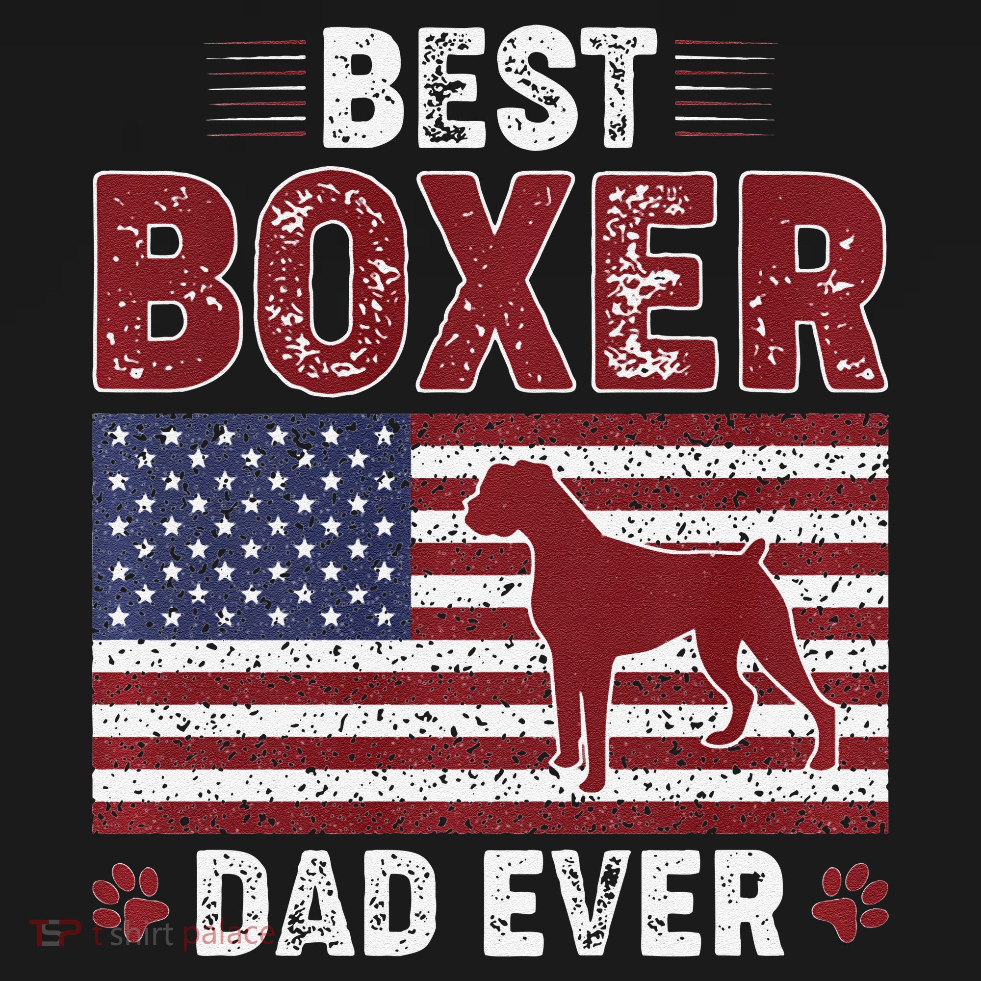 Best Boxer Dad Ever American Flag Dog Dad Apron
