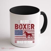 Best Boxer Dad Ever American Flag Dog Dad Coffee Mug thumb 1