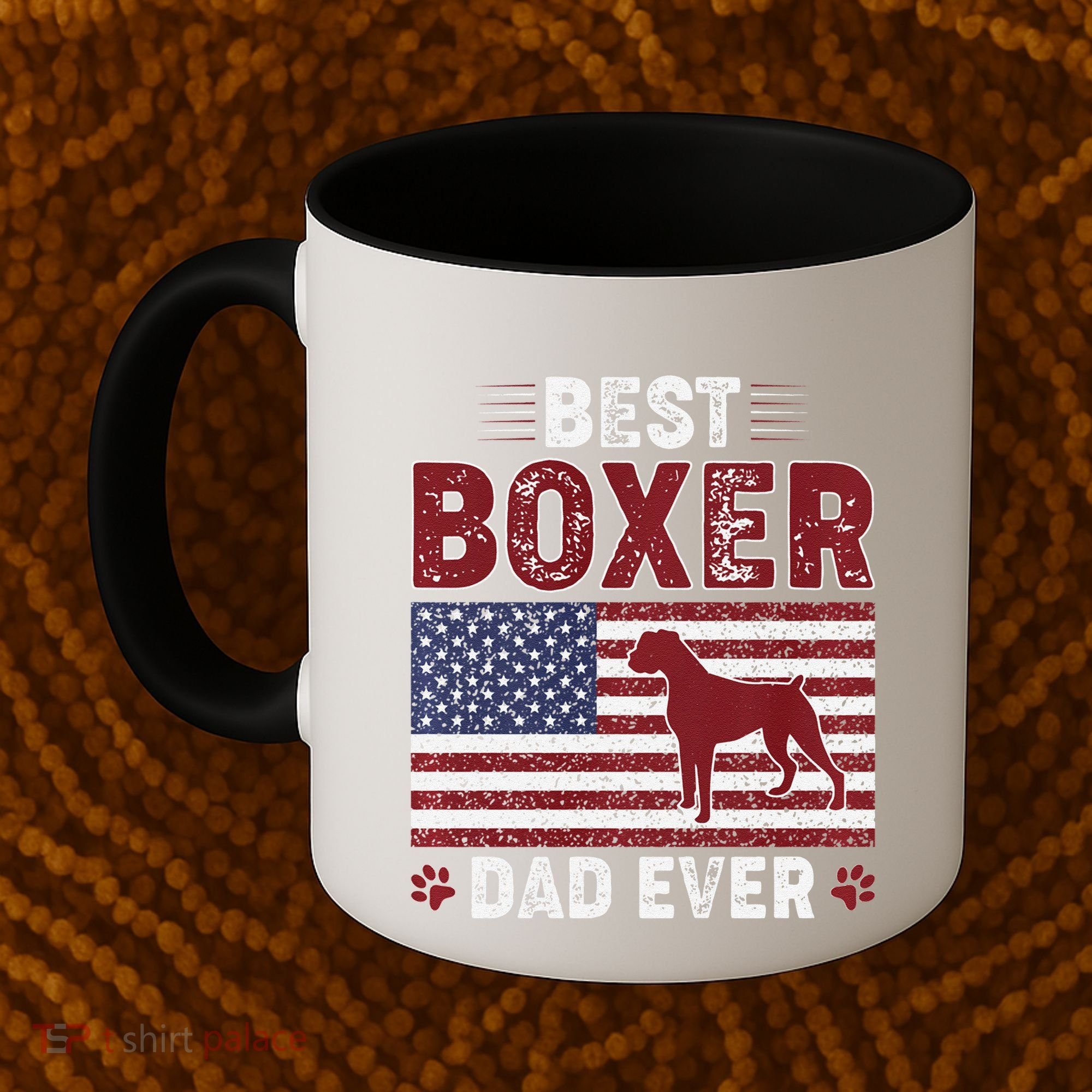 Best Boxer Dad Ever American Flag Dog Dad Coffee Mug