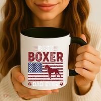 Best Boxer Dad Ever American Flag Dog Dad Coffee Mug thumb 3