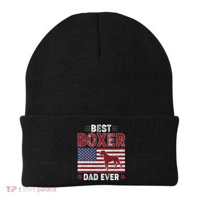 Best Boxer Dad Ever American Flag Dog Dad Beanie