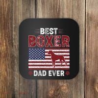 Best Boxer Dad Ever American Flag Dog Dad Coaster thumb 0