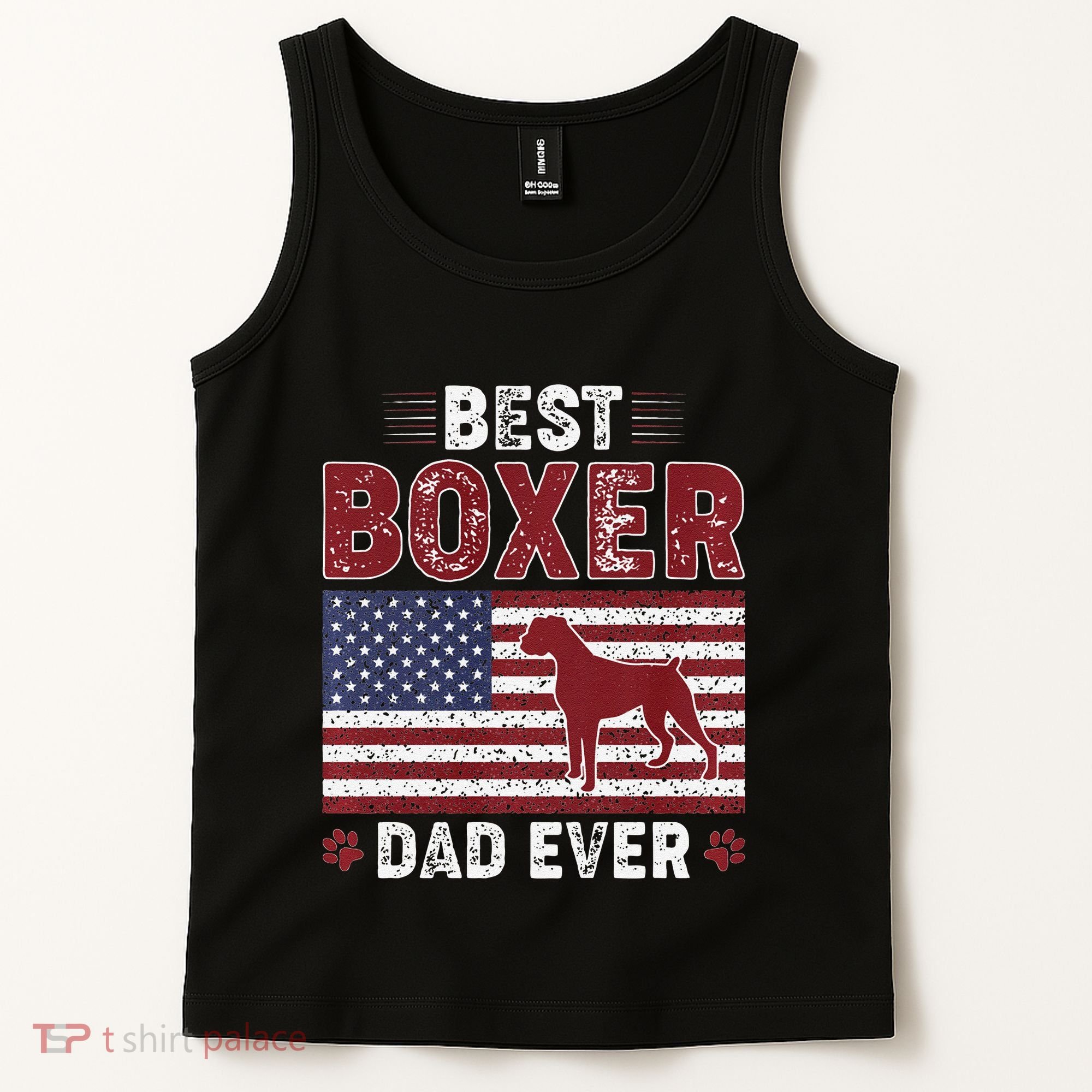Best Boxer Dad Ever American Flag Dog Dad Tank Top