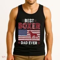 Best Boxer Dad Ever American Flag Dog Dad Tank Top thumb 3