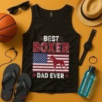 Best Boxer Dad Ever American Flag Dog Dad Tank Top thumb 4