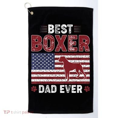 Best Boxer Dad Ever American Flag Dog Dad Golf Towel