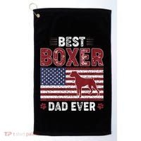Best Boxer Dad Ever American Flag Dog Dad Golf Towel thumb 0