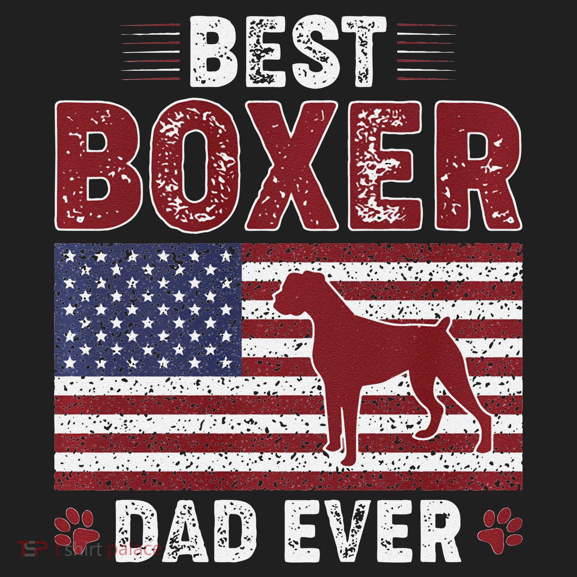 Best Boxer Dad Ever American Flag Dog Dad Golf Towel
