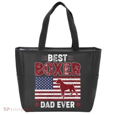 Best Boxer Dad Ever American Flag Dog Dad Tote Bag