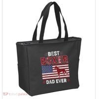 Best Boxer Dad Ever American Flag Dog Dad Tote Bag thumb 2