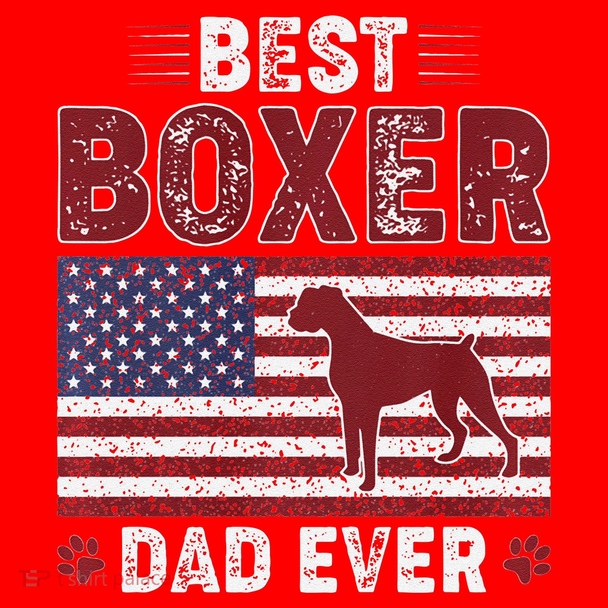 Best Boxer Dad Ever American Flag Dog Dad Santa Hat