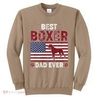 Best Boxer Dad Ever American Flag Dog Dad Sweatshirt thumb 0