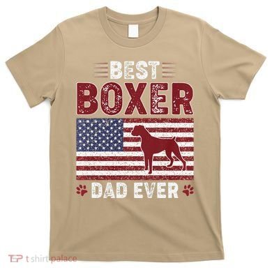 Best Boxer Dad Ever American Flag Dog Dad T-Shirt