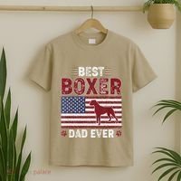 Best Boxer Dad Ever American Flag Dog Dad T-Shirt thumb 2