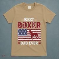 Best Boxer Dad Ever American Flag Dog Dad T-Shirt thumb 5